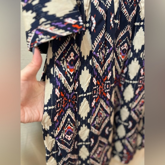 Holding Horses Dress with Red and Purple Abstract Print Size 10 Bohemian Vibe - Picture 6 of 8